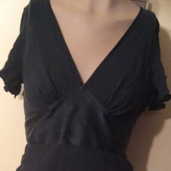 EXPRESS BLACK SILK SHIRT - Picture 2 of 6
